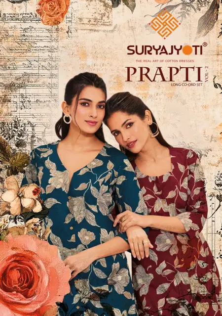 Prapti Vol 2 by Suryajyoti Cotton Princess Cut Co Ord Set Wholesale Online
